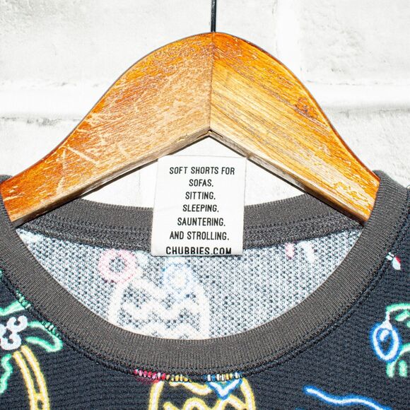 Chubbies Men's Thermal knit Sleep Shirt The lights Santa Action Medium - Picture 7 of 8